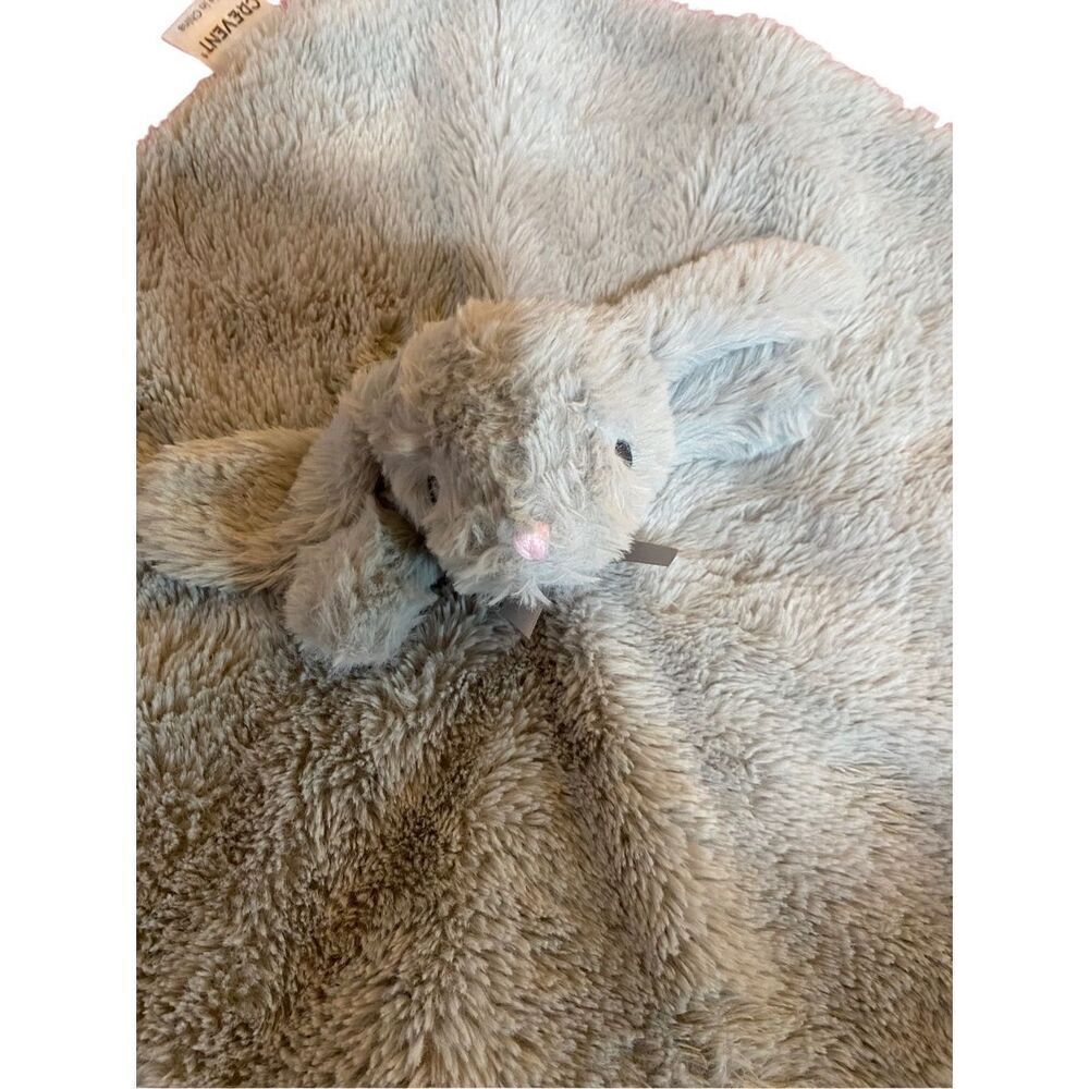 Crevent gray bunny, security blanket lovey 14 x 14